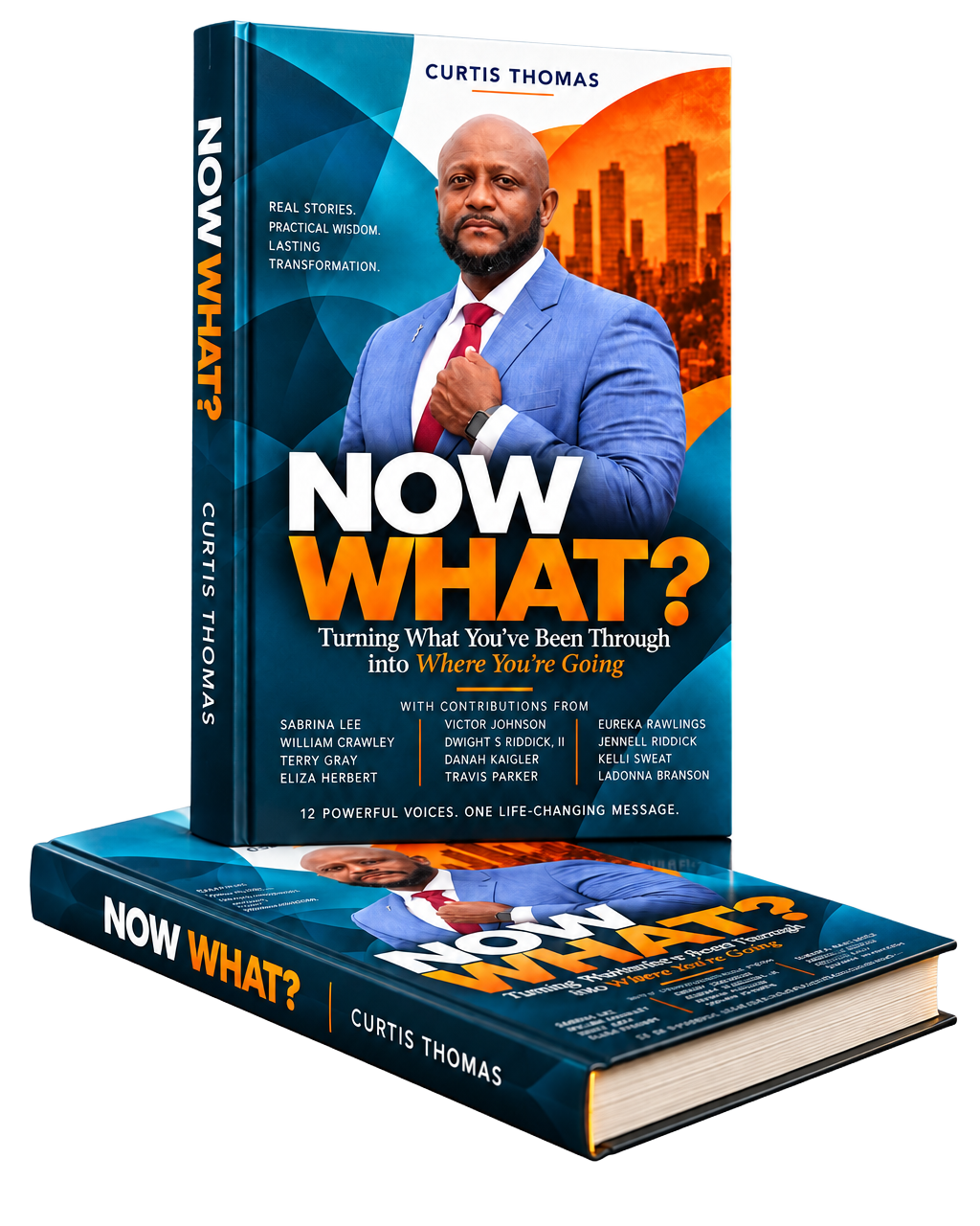 NOW WHAT? hardcover book mockup